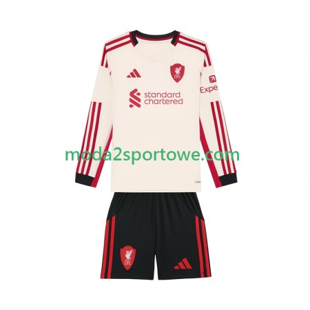 Koszulka Liverpool Dziecięcy Wyjazdowe Stroje Piłkarskie 2025/26 Długi Rękaw